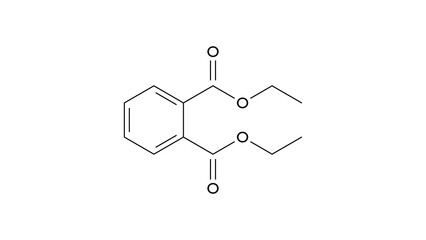 Poster - diethyl phthalate molecule, structural chemical formula, ball-and-stick model, isolated image phthalate ester