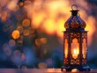 Ramadan Kareem Arabic Lantern with bokeh