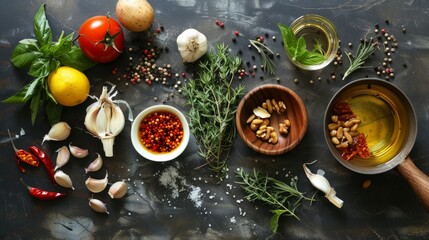 Poster - Fresh and vibrant assortment of nutrient-rich ingredients for healthy cooking and eating