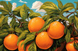 A vibrant illustration of Orange exuding their natural beauty and freshness.