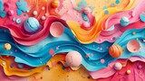 Fototapeta  - Vibrant Abstract Art with Fluid Shapes
