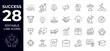 © mohyuddin - Success icons Pixel perfect with editable stroke.  Includes Growth, Award, Trophy, Creativity, ...
