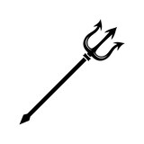 Fototapeta Sypialnia - ПечатьBlack trident icon. Poseidon trident symbol in flat graphic design. Vector illustration
