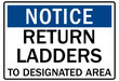 ladder safety sign return ladders to designated area