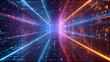 © Slowlifetrader - Design a modern digital technology background for presentation with digital grids and glowing neon accents, connecting network, data and information transfer, blockchain technology