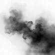 clouds of white smoke, isolated black background