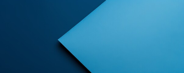 Wall Mural - Sky Blue background with dark sky blue paper on the right side, minimalistic background, copy space concept