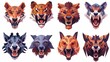 Face masks for social networks, selfie photo or video chat filter. Set of roaring scary teeth elements of a dog, tiger, snake, rat, or snake isolated on a white background.