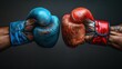 Two Boxers' Gloves Colliding in Fight