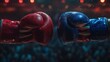 Red and Blue Boxing Gloves Collision