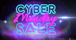 Image of cyber monday sale text over space