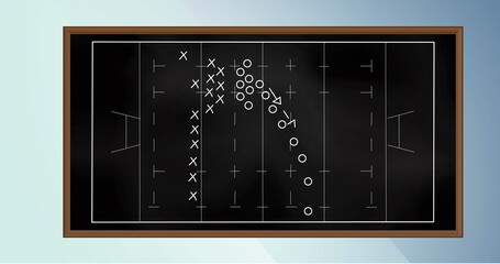 Poster - Image of game plan on blue background