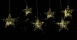Image of dots over golden stars on black background