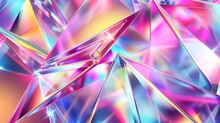 A Prism Rainbow With Flare Effect Background. A Crystal Glass Overlay Texture With Diamond Iridescent Gradients. A 3D Aurora Refraction Png Modern Filter. A Holographic Disco Camera Transparent