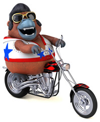 Wall Mural - Fun 3D cartoon illustration of a Orang Outan rocker