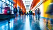 © Maelgoa - Vibrant university hallway with a blurred motion effect, depicting the bustling activity and dynamic movement of students 02