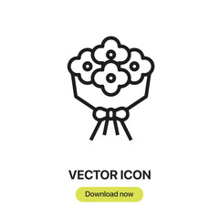 Leinwandbilder - Flower icon vector. Linear-style sign for mobile concept and web design. Flower symbol illustration. Pixel vector graphics - Vector.	