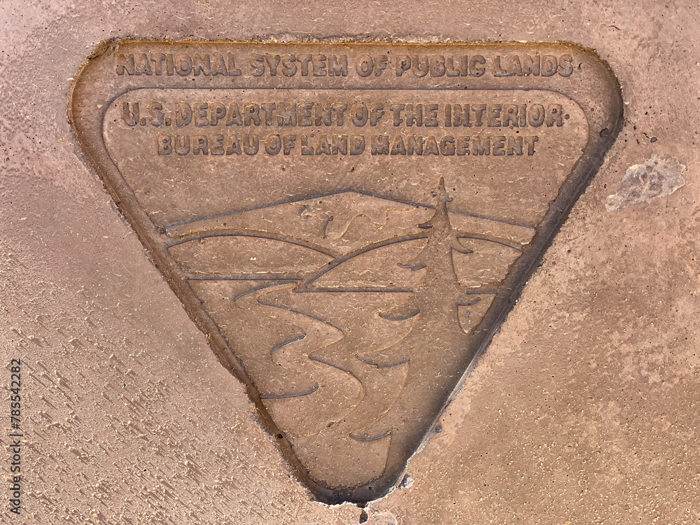 Bureau of Land Management (BLM) emblem or logo. Current triangle BLM ...