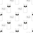 outline pattern with cute llama