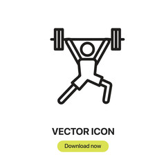Poster - Weightlifter icon vector. Linear-style sign for mobile concept and web design. Weightlifter symbol illustration. Pixel vector graphics - Vector.	

