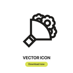 Leinwandbilder - Bouquet icon vector. Linear-style sign for mobile concept and web design. Bouquet symbol illustration. Pixel vector graphics - Vector.