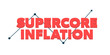 Supercore inflation 3D text. Rising arrow, inflation increase. Financial crisis concept, transparent background.
