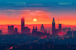 Manchester flat vector city skyline illustration