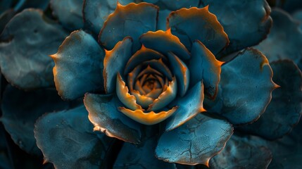 Wall Mural - Flowers and Plants: A photo focusing on the intricate patterns and textures of a succulent plant