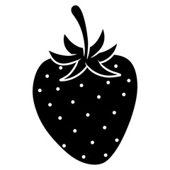 Sticker - strawberry fruit glyph icon