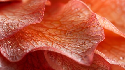 Wall Mural - Textures and Patterns: A photo macro close-up of the smooth texture and intricate patterns on a flower petal