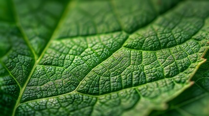 Wall Mural - Textures and Patterns: A photo macro close-up of the texture of a leaf