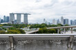 View of Marina Bay Sands and landmark from Marina Barrage, a dam and recreational site in southern Singapore