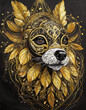 A dog with mask on background.