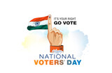 Fototapeta Panele - National Voters day of India. Go vote, right of voting. Indian Election awareness. Voter Hand finger with black ink mark background.