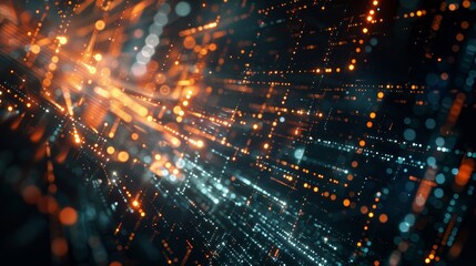 Abstract digital background with glare lines and lights