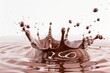 Liquid chocolate splash with circular ripples Generative AI