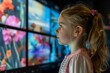 © Markus Schröder - App preview over shoulder of a young girl in front of a interactive digital board with a fully black screen