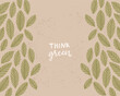 Think green handwritten text on brown kraft paper, ecology organic background for sustainable eco design