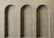 Stone wall cabinet concrete arches