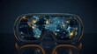 © Postproduction - Virtual Exploration. World Map Emerging from VR Goggles