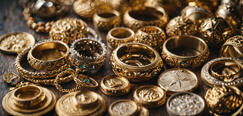 Bunch of gold jewelry 