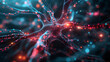 background with glowing lights of neurons 