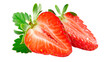 fresh fruity strawberries isolated over transparent background