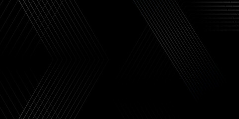Vector thin tech abstract black and white background. modern diagonal futuristic gradient line element minimal creative design. black background and white line backdrop diagonal line texture with wall
