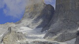 Fototapeta Las - Glacial Beauty with Towering Torres del Paine Peaks in Winter
