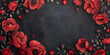 A remembrance day and anzac day celebrating card with a poppy flowers wreath on a memorial background, in AI digital format.