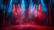 © Chrisspollard - Theatre Stage Light,Theatre ambiance colored spotlights illuminate stage with microphone presence