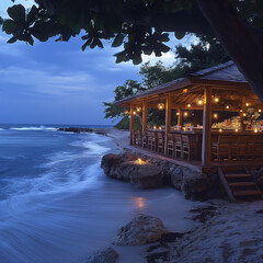 Canvas Print - Bar am Strand