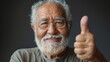 Cheerful Elderly Gentleman Giving Thumbs Up Gesture Generative AI