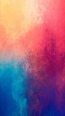 Wall Mural - Grainy summer background abstract in pastel colors. Textured mobile header backdrop for Instagram, TikTok, Facebook stories and other social media. Bright gradient colors with noise effect texture